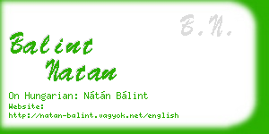 balint natan business card